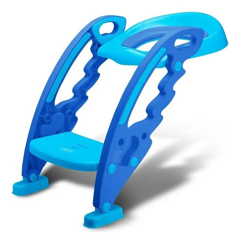 Assento Redutor Com Escada Troninho Vaso Sanitário Infantil Cor Azul