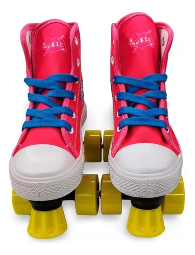 Poppi Patines Tipo Zapatillas De Tela 4 Ruedas Estampadas