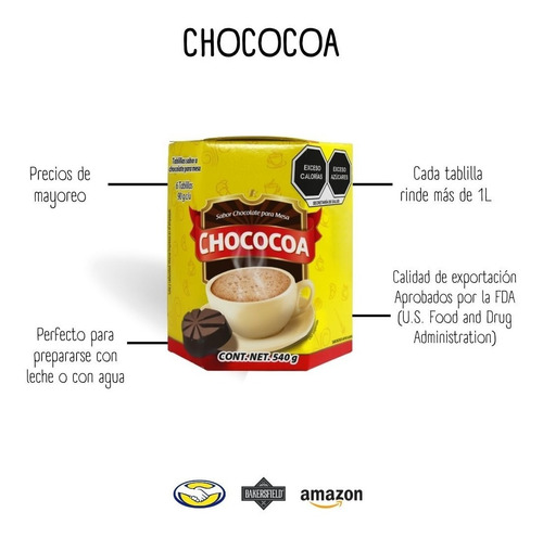 Chocolate De Mesa Chococoa Doble Tablilla 12/180 Grs