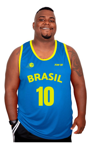 Camiseta Regata Masculina Brasil Basquete Plus Size Adulto
