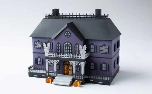 Halloween Mansion Siniestra De Cartulina 3d Figura Armable