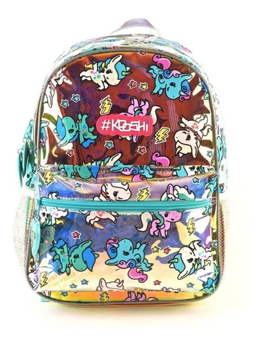 Mochila Kooshi Unicornio Celeste Espalda 12 