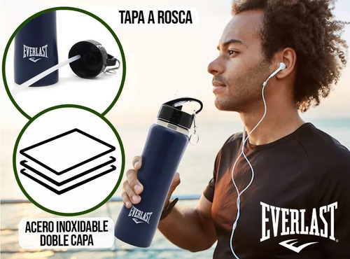 Botella Acero Térmica Everlast 14711 Color Negro 750mL 1 Unidad