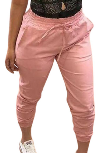 Kit 7 Calça Feminina Bengaline Cintura Alta Jogger Lisa 