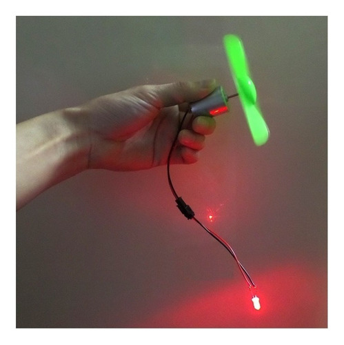 Kit Mini Generador Eólico Didáctico Hélice 10cm Led