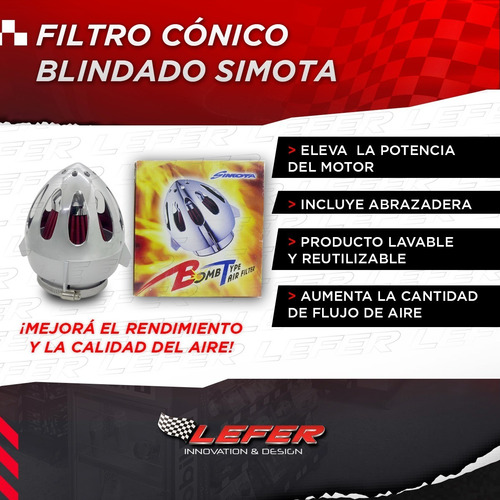 Imagen 2 de 7 de Filtro Conico Blindado, Simota 77mm Entrada 3 Pulgadas