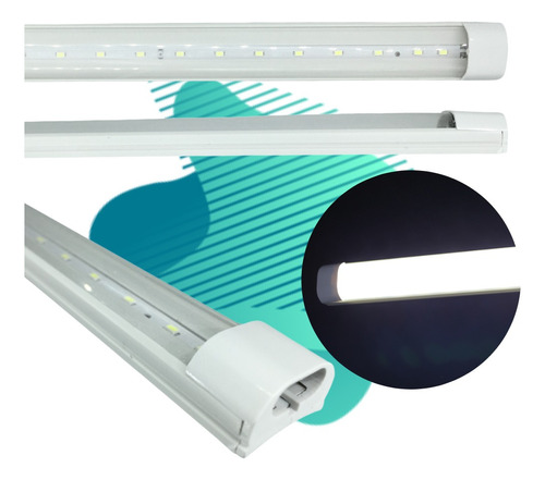 20 Regletas Led Con Base Integrada Blanca 18w  Alta Potencia