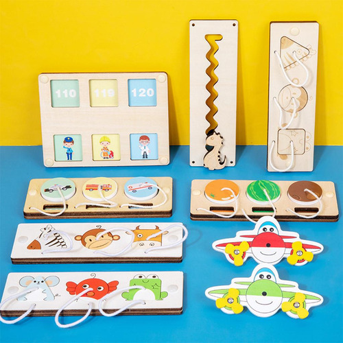 2 Tablero Ocupado Portátil Motor Skill Dinosaurio