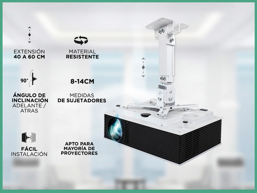 Soporte De Techo Para Proyector Universal Todas Las Marcas Color Blanco