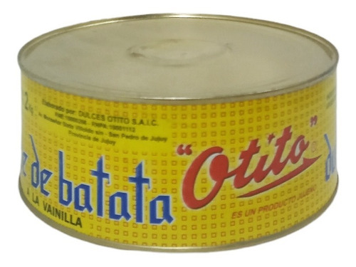 Dulce De Batata A La Vainilla Lata 2kg Otito 