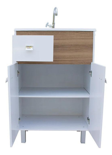 Gabinete Kit Banheiro Cuba E Armário Pop Pés 60cm