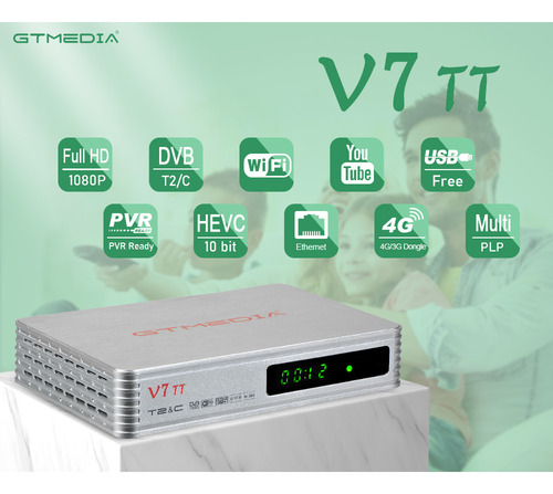 Receptor Digital De Grabación Fhd Dvb-t2/c Hdmi Usb Pvr