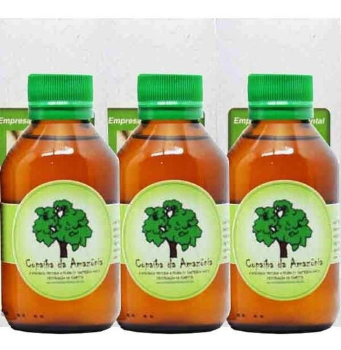Imagem 1 de 1 de Kit Óleo De Copaíba 3 Frascos De 100ml Pet Âmbar Gotejador