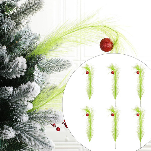 6 Piezas De Palillos Navideños, Artificiales, Decoración