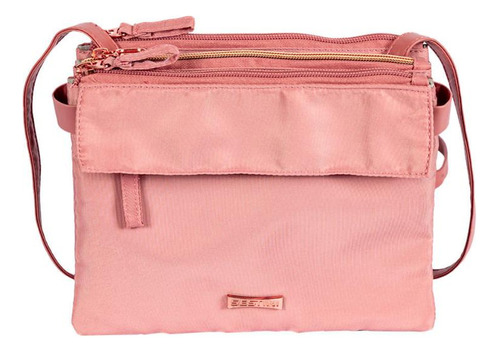 Bolsa Cross Bag Grande Pequena Sestini Liv Ii - Nude Cor Rosa