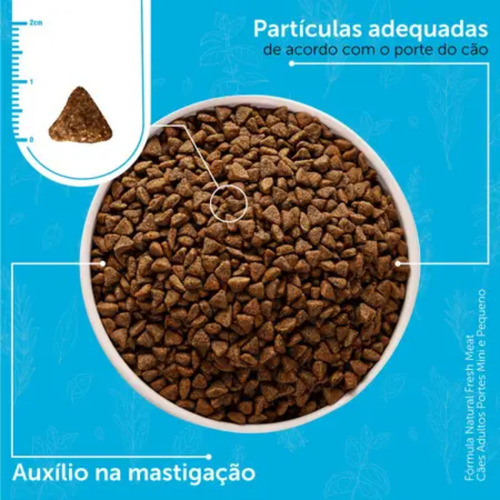 Kit Fórm. Natural Fresh Meat 1kg + Comedouro Azul 600ml