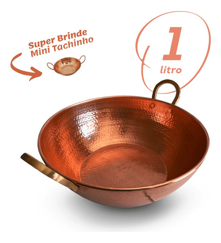 Mini Tacho Em Cobre Artesanal 1 Litro