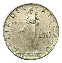 Comprar Vaticano - 10 Liras - Año 1951 - Papa Pio Xii (12) - Km #52