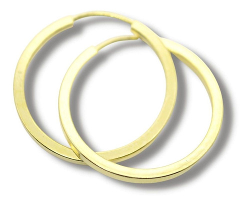 Brinco Em Ouro 18k Argola 15mm  Fio 1,3mm Bx009