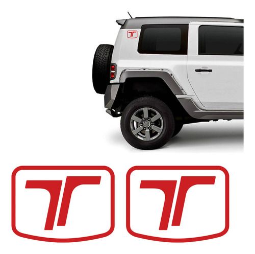 Adesivos Logo Troller T4 2015/2021 Emblema Vermelho Genérico