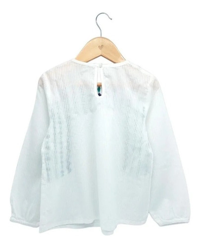 Imagen 2 de 6 de Blusa Manga Larga Algodon Bordado Paciencia Nena Witty Girls