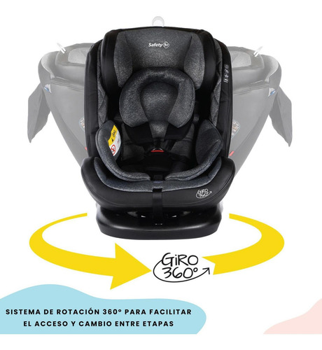 Autoasiento Convertible Safety 1st Giro 360 Isofix Color Negro