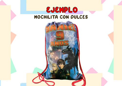 20 Dulceros Bolsas Mochilitas Bolo Como Entrenar A Tu Dragon Azul Marino Mochilita Como Entrenar A Tu Dragon Mod 2