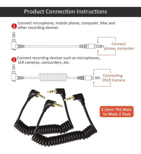 Aukeer Cable De Audio De 0.138 In, Paquete De 2 Cables De Au