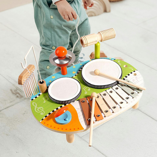 Xilófono De Juguete Para Niños, Kit De Batería De Madera,