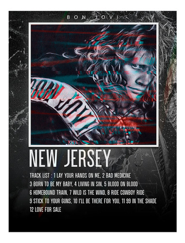 Poster Papel Fotografico Bon Jovi Crush New Jersey 80x40