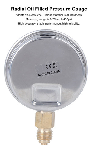 Radial Manometer Ts Pgg604-25 Bar 1/4 Bsp Y60 High