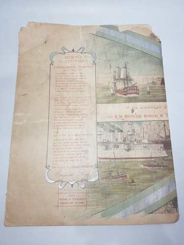 Imagen 4 de 9 de Partitura Centenario 1810 / 1910 Cromolitografia Mag 57541