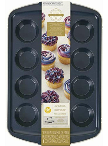 Wilton Molde Antiadherente P/magdalenas Cupcakes Azul Marino
