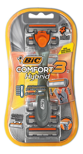 Aparelho De Barbear Bic Comfort3 Hybrid 6un