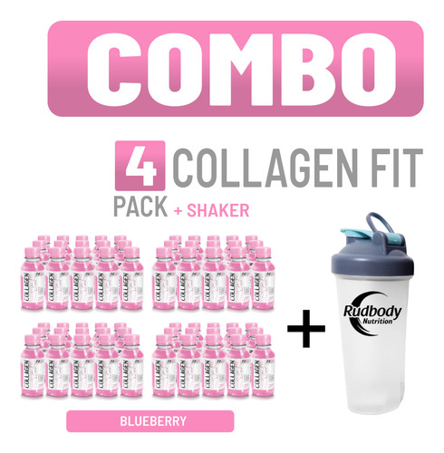 Combo Fitfem - Collagen Fit Pack 60 Unid. Blueberry + Shaker