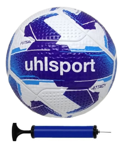 Bola Futsal Uhlsport Attack + Bomba De Ar Cor Azul/Branco