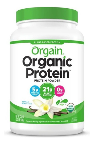 Orgain Organic Protein Proteína En Polvo Vegana 20servs Sabor Vainilla