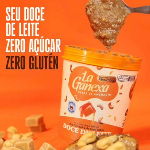 Pasta De Amendoim Doce De Leite Com Castanha De Caju 1kg - L