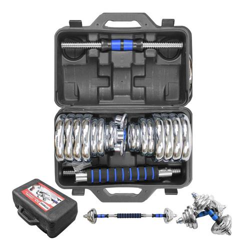 Kit De Mancuernas Pesas 30kg Profesional Gym En Casa Pesas Con Barra Discos Ejercicio Yim Sports