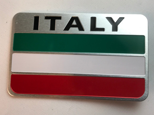 Emblema Insignia Autoadhesiva Italia Aluminio 8cmx5cm I102