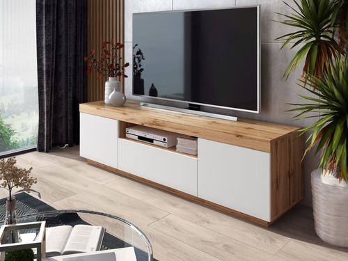 Mesa Tv Rack Nordica 160x50x35 Paraiso + Laqueado + Cajon!