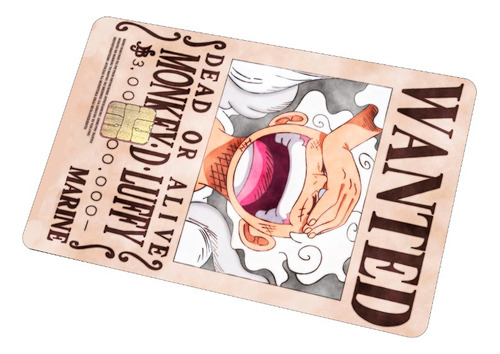 Sticker Para Tarjeta Luffy Gear 5 Wanted Cartel One Piece