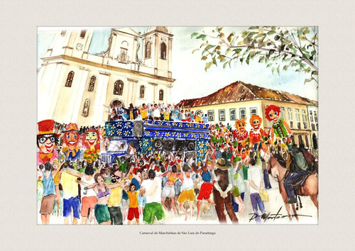 Carnaval De Marchinhas De São Luiz Do Paraitinga Em Aquarela