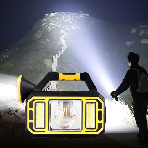 Linterna Solar Con Usb Recargable,3 Distintos Modos De Luces