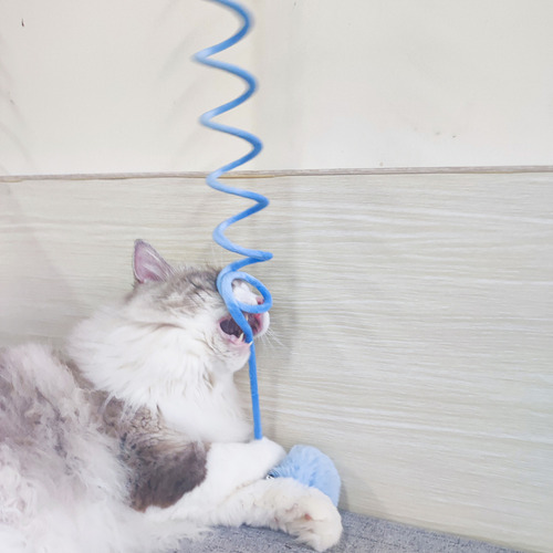 Juguete Interactivo Para Gatos Con Bolas De Piel De Conejo C