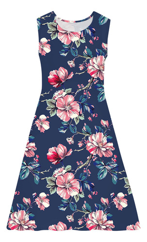 Camisola Elástica Con Estampado De Flores Y Niños Pequeños,