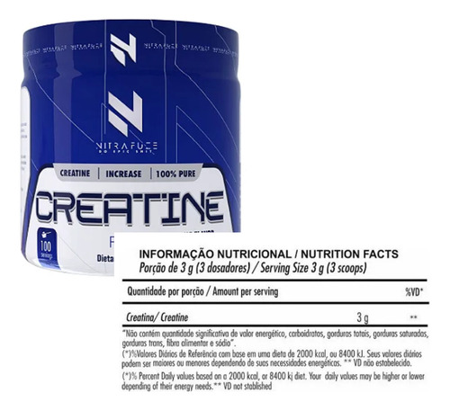 Creatina Fuze 100% pura, 300 g, Under Labz, fuerza y músculos