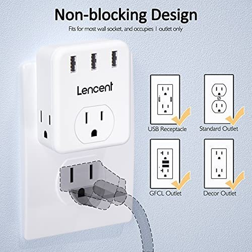 Extension Conector Multiple 3 Divisor Puerto Usb Pared