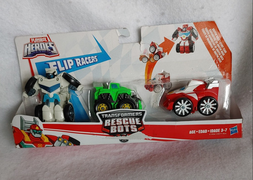Transformers Rescue Bots Flip Racers 3 Figuras Griffin Rock