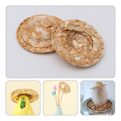 Sombreros De Paja En Miniatura Con Sombrero De Paja